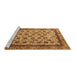 Sideview of Machine Washable Abstract Brown Modern Rug, wshabs4177brn