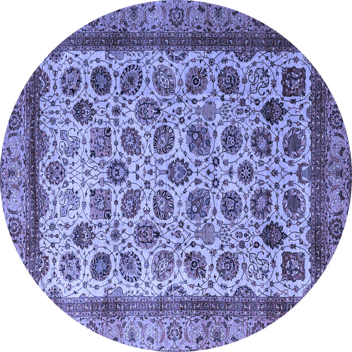 Round Abstract Blue Modern Rug, abs4177blu