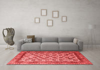 Machine Washable Abstract Red Modern Rug, wshabs4177red