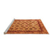 Sideview of Machine Washable Abstract Orange Modern Area Rugs, wshabs4177org