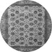 Round Abstract Gray Modern Rug, abs4177gry