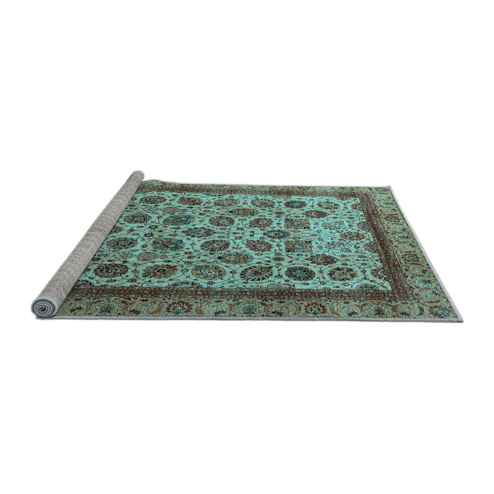 Sideview of Machine Washable Abstract Light Blue Modern Rug, wshabs4177lblu