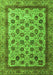 Machine Washable Abstract Green Modern Area Rugs, wshabs4177grn