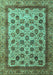 Machine Washable Abstract Turquoise Modern Area Rugs, wshabs4177turq