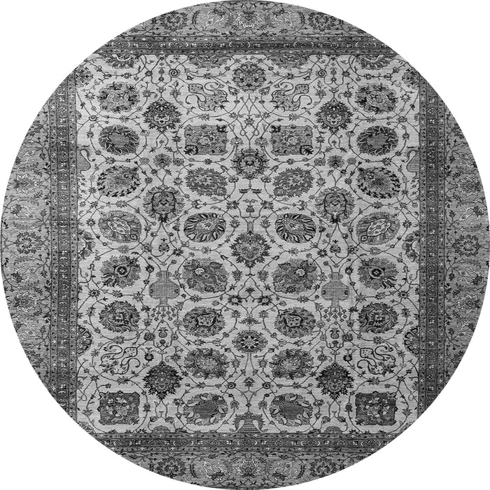 Round Machine Washable Abstract Gray Modern Rug, wshabs4177gry