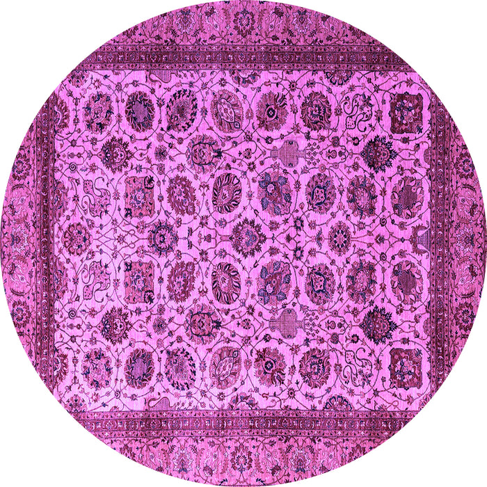 Round Abstract Purple Modern Rug, abs4177pur