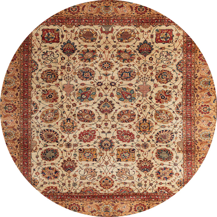 Round Machine Washable Abstract Brown Sand Brown Rug, wshabs4177