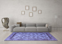 Machine Washable Abstract Blue Modern Rug, wshabs4177blu