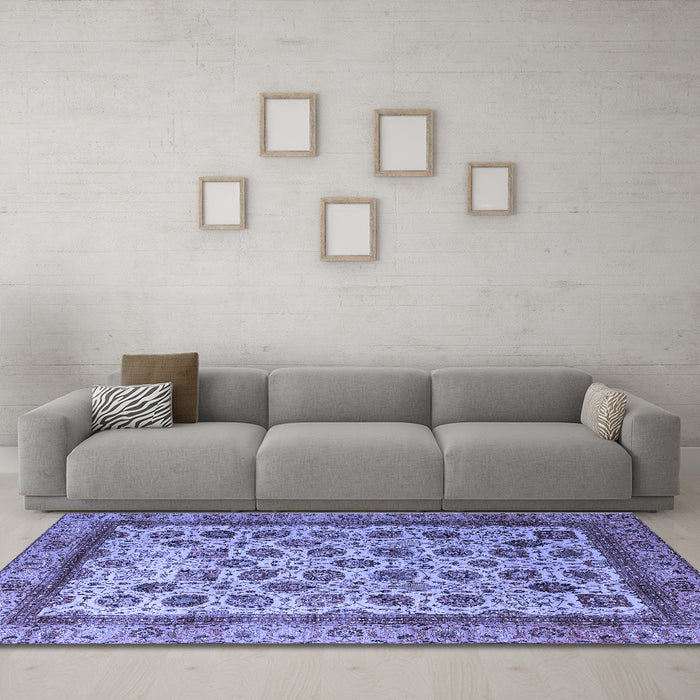 Machine Washable Abstract Blue Modern Rug in a Living Room, wshabs4177blu