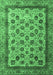 Machine Washable Abstract Emerald Green Modern Area Rugs, wshabs4177emgrn