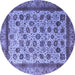 Round Machine Washable Abstract Blue Modern Rug, wshabs4177blu