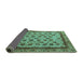 Sideview of Abstract Turquoise Modern Rug, abs4177turq