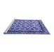 Sideview of Machine Washable Abstract Blue Modern Rug, wshabs4177blu