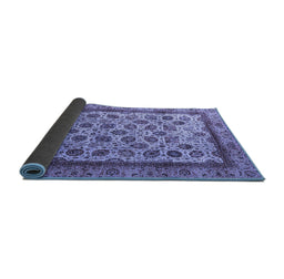 Sideview of Abstract Blue Modern Rug, abs4177blu