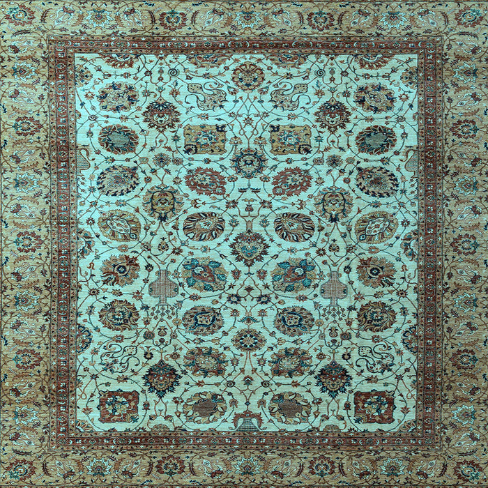 Square Abstract Light Blue Modern Rug, abs4177lblu