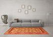 Machine Washable Abstract Orange Modern Area Rugs in a Living Room, wshabs4177org