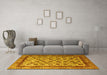 Machine Washable Abstract Yellow Modern Rug in a Living Room, wshabs4177yw