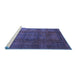 Sideview of Machine Washable Abstract Blue Modern Rug, wshabs4178blu