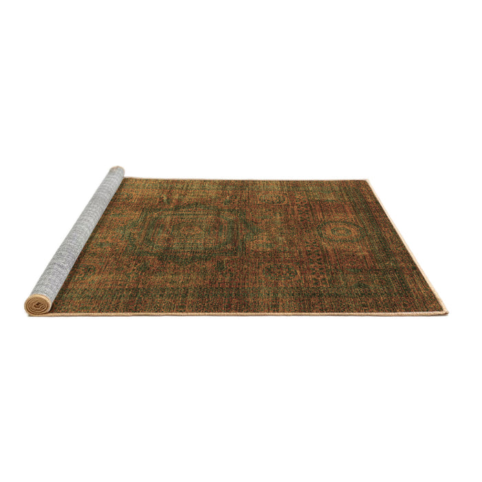 Sideview of Machine Washable Abstract Brown Modern Rug, wshabs4178brn