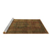 Sideview of Machine Washable Abstract Brown Modern Rug, wshabs4178brn