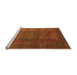 Sideview of Machine Washable Abstract Orange Modern Area Rugs, wshabs4178org