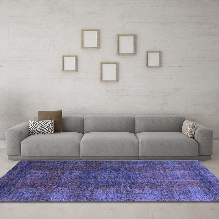 Machine Washable Abstract Blue Modern Rug in a Living Room, wshabs4178blu