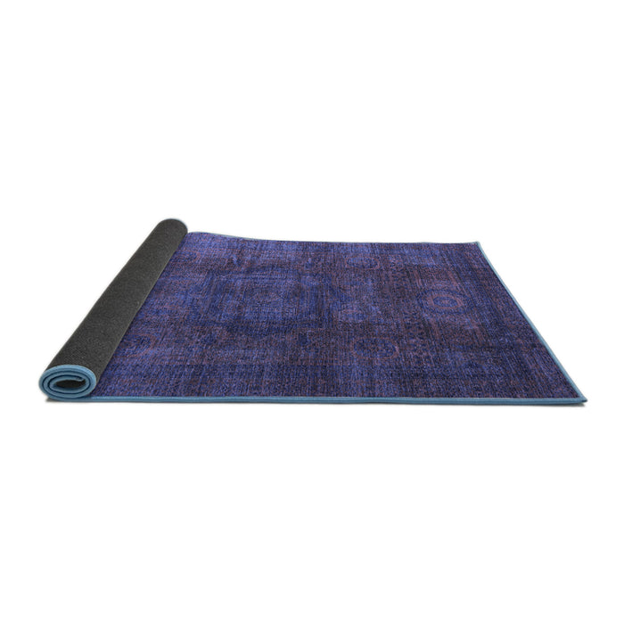 Sideview of Abstract Blue Modern Rug, abs4178blu
