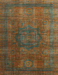 Machine Washable Abstract Dark Moccasin Green Rug, wshabs4178