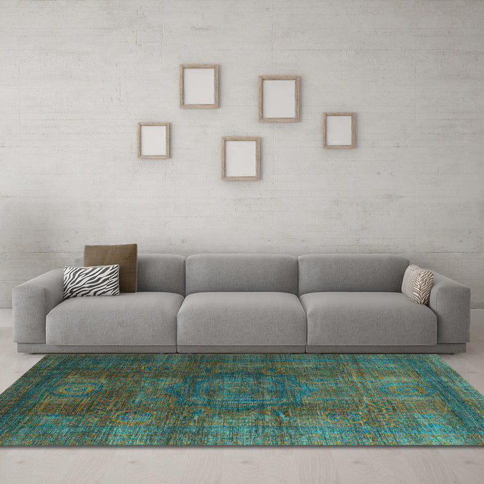 Machine Washable Abstract Light Blue Modern Rug in a Living Room, wshabs4178lblu