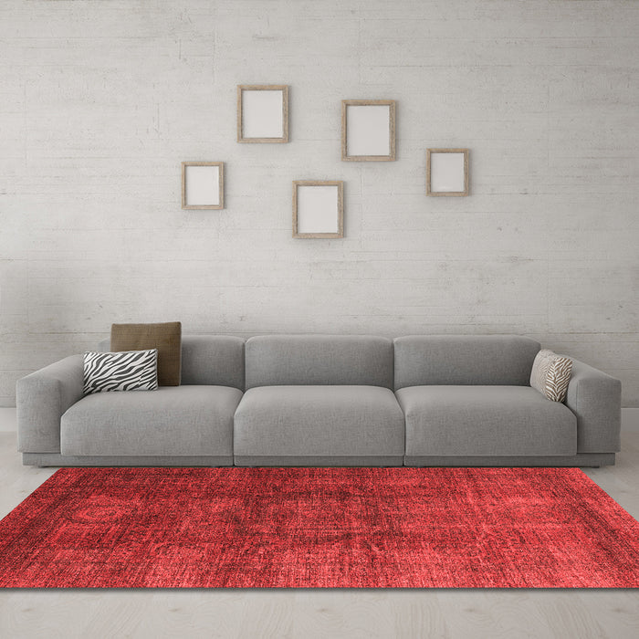 Modern Red Washable Rugs