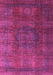 Machine Washable Abstract Pink Modern Rug, wshabs4178pnk