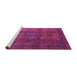 Sideview of Machine Washable Abstract Pink Modern Rug, wshabs4178pnk