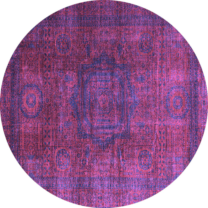 Round Abstract Purple Modern Rug, abs4178pur
