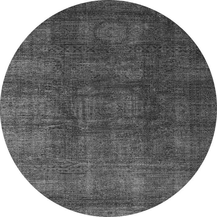 Round Machine Washable Abstract Gray Modern Rug, wshabs4178gry