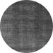 Round Machine Washable Abstract Gray Modern Rug, wshabs4178gry