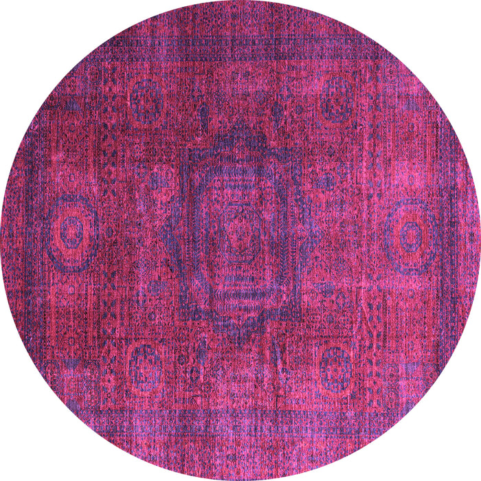Round Abstract Pink Modern Rug, abs4178pnk
