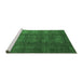 Sideview of Machine Washable Abstract Emerald Green Modern Area Rugs, wshabs4178emgrn