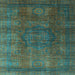 Square Abstract Light Blue Modern Rug, abs4178lblu