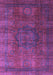 Machine Washable Abstract Purple Modern Area Rugs, wshabs4178pur