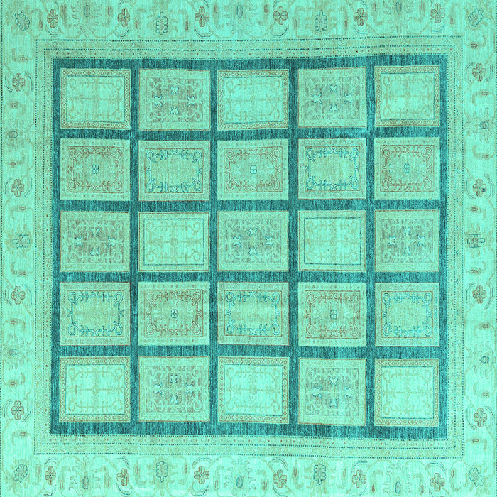 Square Abstract Turquoise Modern Rug, abs4179turq
