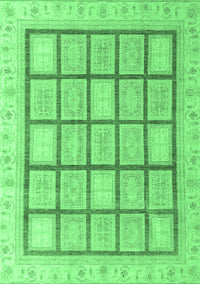 Abstract Emerald Green Modern Rug, abs4179emgrn