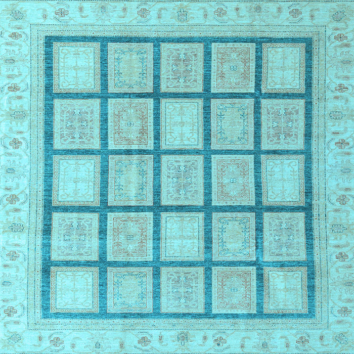 Square Machine Washable Abstract Light Blue Modern Rug, wshabs4179lblu