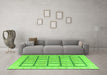 Machine Washable Abstract Green Modern Area Rugs in a Living Room,, wshabs4179grn