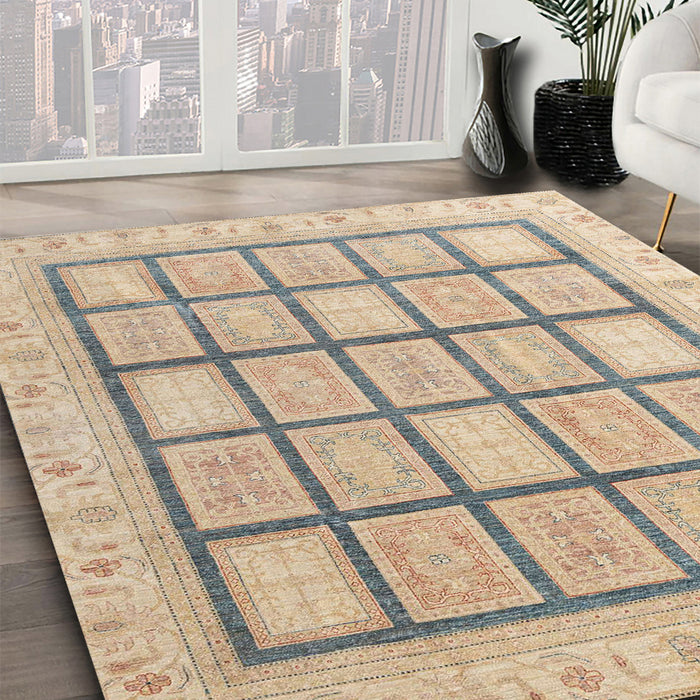 Machine Washable Abstract Brown Rug in a Family Room, wshabs4179