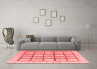 Machine Washable Abstract Red Modern Rug, wshabs4179red