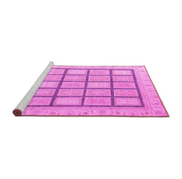 Sideview of Machine Washable Abstract Pink Modern Rug, wshabs4179pnk