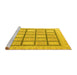 Sideview of Machine Washable Abstract Yellow Modern Rug, wshabs4179yw