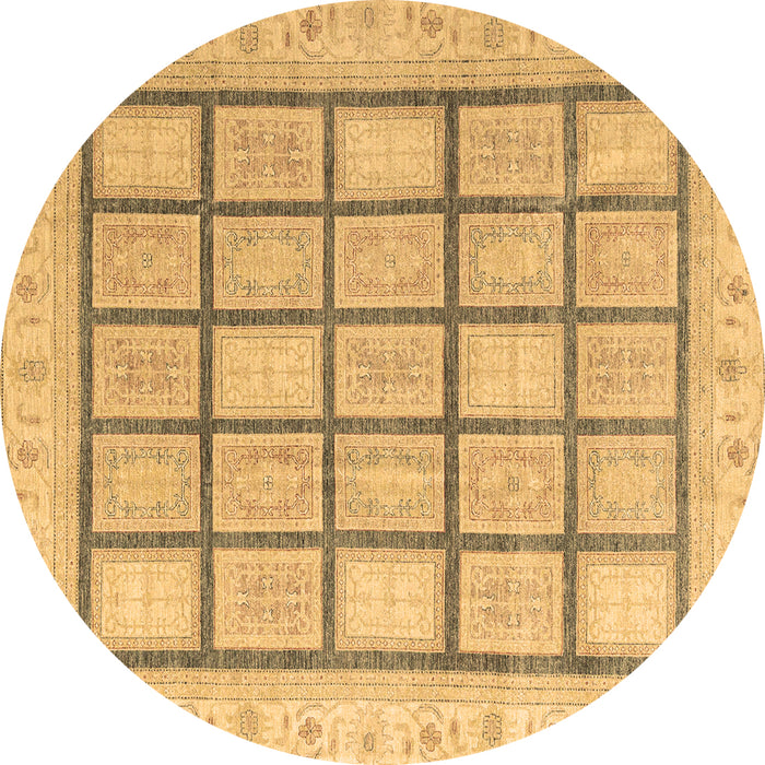Round Abstract Brown Modern Rug, abs4179brn