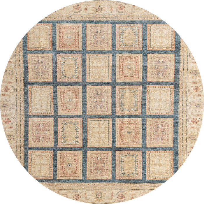 Round Abstract Brown Modern Rug, abs4179