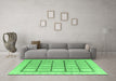 Machine Washable Abstract Emerald Green Modern Area Rugs in a Living Room,, wshabs4179emgrn